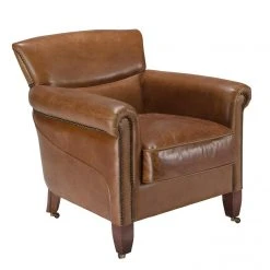 MACABANE Fauteuil Verone Vintage Cuir Pieds Bois Avec Roulettes GASTON -Magasin Joss & Main fauteuil verone vintage cuir pieds bois avec roulettes gaston 3357770 6183374 74 1140x1140