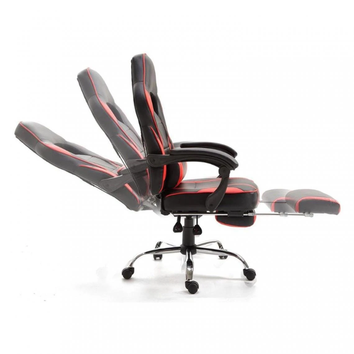 Beneffito GHOST - Fauteuil De Bureau GAMER Inclinable Avec Repose-pieds - Rouge 2 Beneffito GHOST - Fauteuil De Bureau GAMER Inclinable Avec Repose-pieds - Rouge – Image 2