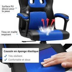 GIANTEX Chaise De Bureau Ergonomique Inclinable 90-115° Chaise Gaming... 7 GIANTEX Chaise De Bureau Ergonomique Inclinable 90-115° Chaise Gaming... -Magasin Joss & Main giantex chaise de bureau ergonomique inclinable 90 115 chaise gaming pivotante hauteur du siege reglable 48 575cm support lombaire bleu 12116954 32146222 1140x1140