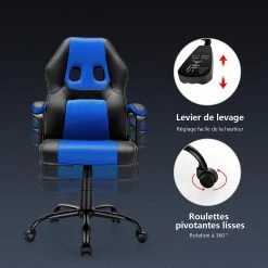 GIANTEX Chaise De Bureau Ergonomique Inclinable 90-115° Chaise Gaming... 8 GIANTEX Chaise De Bureau Ergonomique Inclinable 90-115° Chaise Gaming... -Magasin Joss & Main giantex chaise de bureau ergonomique inclinable 90 115 chaise gaming pivotante hauteur du siege reglable 48 575cm support lombaire bleu 12116954 32146224 1140x1140