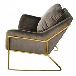 Mathi Design GOLDEN - Fauteuil Velours Gris Et Métal Doré -Magasin Joss & Main golden fauteuil velours gris et metal dore 8676879 22258953 1140x1140