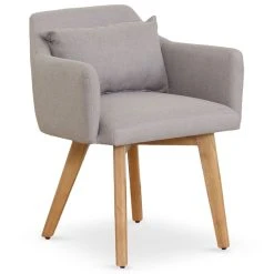 MENZZO Chaise / Fauteuil Scandinave Gybson Tissu Beige