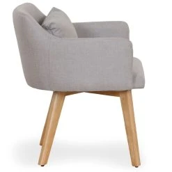 MENZZO Chaise / Fauteuil Scandinave Gybson Tissu Beige -Magasin Joss & Main gybson lf5030 beige profil 1