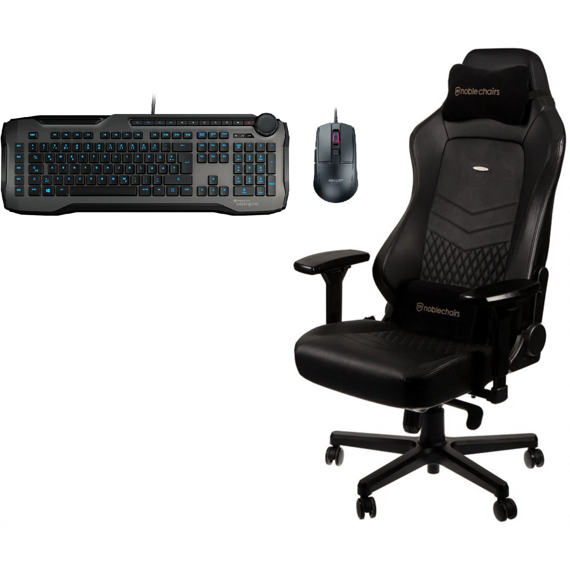 Noblechairs HERO - Vrai Cuir - Noir/Noir + Horde Gris + Burst Core Noire 1 Noblechairs HERO - Vrai Cuir - Noir/Noir + Horde Gris + Burst Core Noire