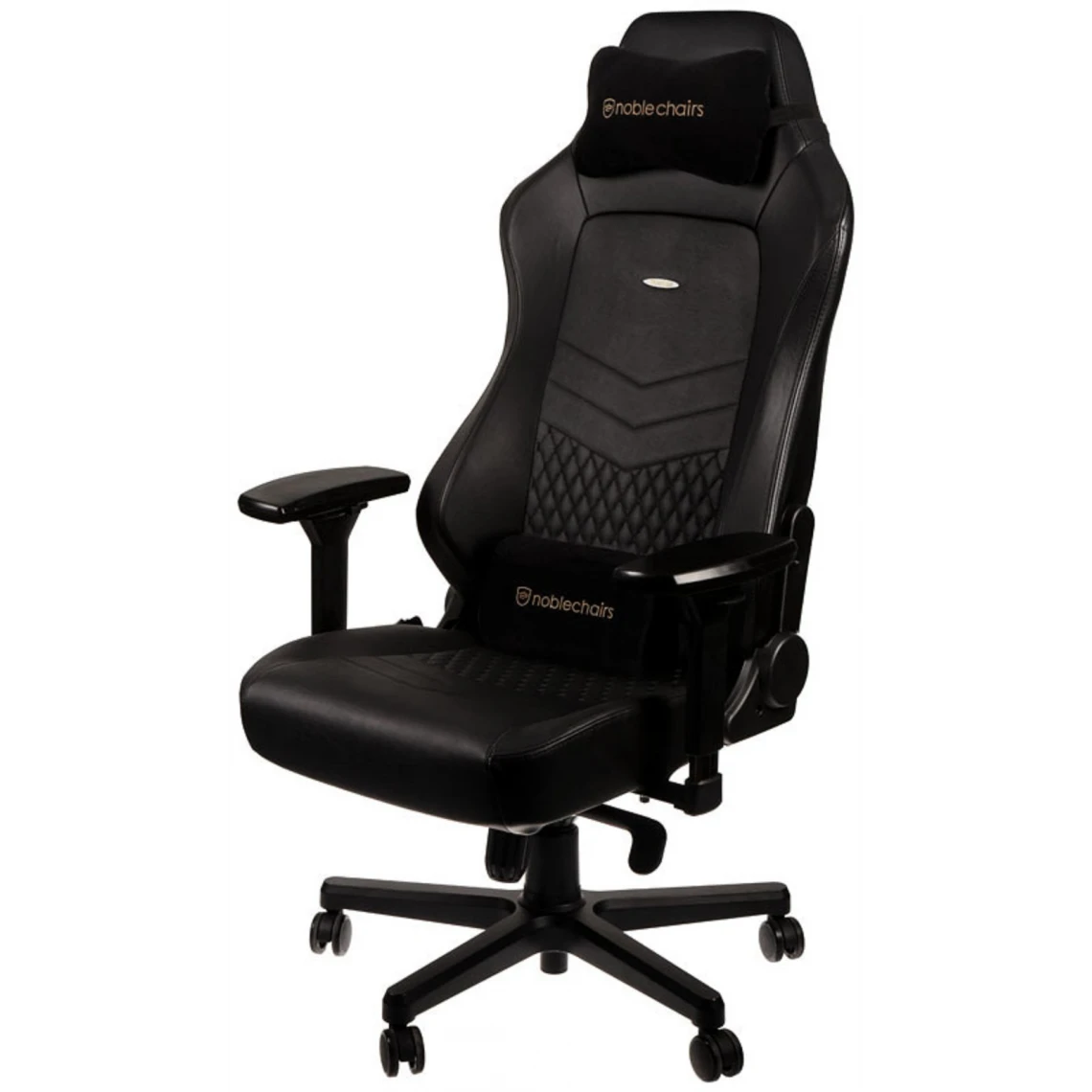 Noblechairs HERO - Vrai Cuir - Noir/Noir + Horde Gris + Burst Core Noire 2 Noblechairs HERO - Vrai Cuir - Noir/Noir + Horde Gris + Burst Core Noire – Image 2