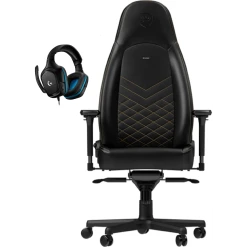 Noblechairs ICON - Noir/Or + G432 - Filaire