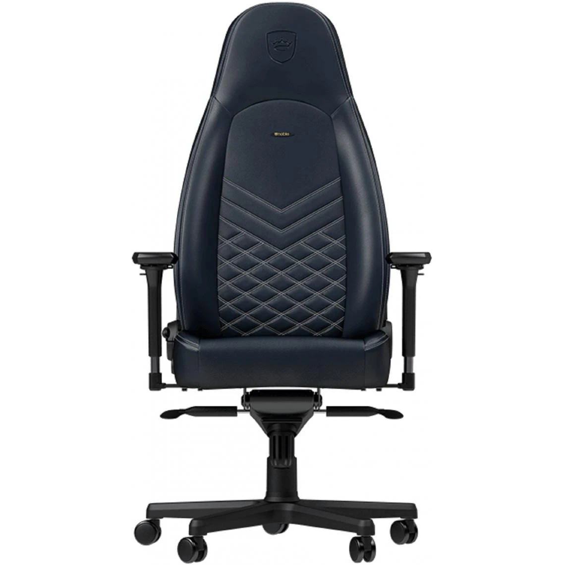 Noblechairs ICON - Vrai Cuir - Bleu Nuit + Horde Gris + Burst Core Noire – Image 2