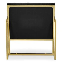 Cote Cosy Fauteuil Dallas Velours Noir Pieds Métal Or -Magasin Joss & Main image 4464