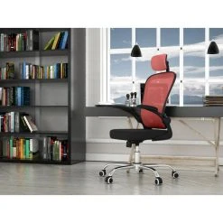 Hucoco JEANA - Fauteuil De Bureau Ergonomique - Hauteur Ajustable - Avec Acco... -Magasin Joss & Main jeana fauteuil de bureau ergonomique hauteur ajustable avec accoudoirs chaise de bureau pivotante rouge 11547780 30278320 1140x1140