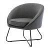 Moloo JONAS - Fauteuil Design Tissu Gris Pieds Métal Noir