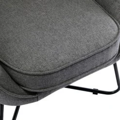Moloo JONAS - Fauteuil Design Tissu Gris Pieds Métal Noir -Magasin Joss & Main jonas fauteuil design tissu gris pieds metal noir 11729162 30916222 1140x1140