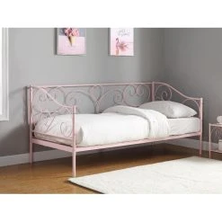 Vente-unique Lit Banquette VIVIAN - 90 X 200 Cm - Métal - Rose + Matelas -Magasin Joss & Main lit vivian 12235404 32528342 1140x1140