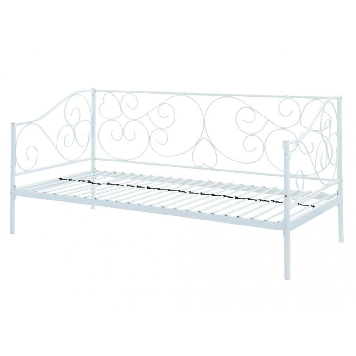 Vente-unique Lit Banquette VIVIAN - 90 X 200 Cm - Métal - Blanc + Matelas 5 Vente-unique Lit Banquette VIVIAN - 90 X 200 Cm - Métal - Blanc + Matelas – Image 5