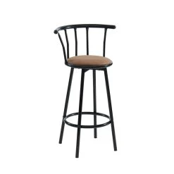 Baita Lot 4 Tabourets De Bar BISTROT Noirs Avec Assise Marron Hauteur D'assi... -Magasin Joss & Main lot 4 tabourets de bar bistrot noirs avec assise marron hauteur dassise 75 cm 13775728 38064272 1140x1140