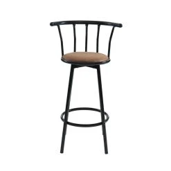 Baita Lot 4 Tabourets De Bar BISTROT Noirs Avec Assise Marron Hauteur D'assi... -Magasin Joss & Main lot 4 tabourets de bar bistrot noirs avec assise marron hauteur dassise 75 cm 13775728 38064274 1140x1140