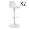 Pegane Lot De 2 Chaises De Bar En Polypropylène Coloris Blanc - Diamètre 45...