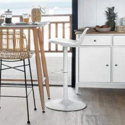 Pegane Lot De 2 Chaises De Bar En Polypropylène Coloris Blanc - Diamètre 45... -Magasin Joss & Main lot de 2 chaises de bar en polypropylene coloris blanc diametre 45 x hauteur 103 cm 11657080 30682044 1140x1140