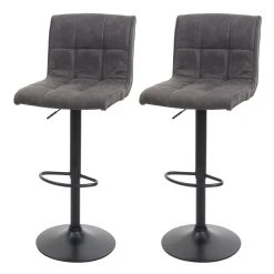 Decoshop26 Lot De 2 Chaises De Bar Tabourets De Comptoir Hauteur Réglable En Tis...