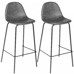 Atmosphera, Createur D'Interieur Lot De 2 Chaises De Bar Vladi - Gris