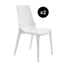 3S. X Home Lot De 2 Chaises Design Blanc Victory