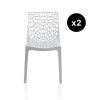3S. X Home Lot De 2 Chaises Design Blanche GRUYER