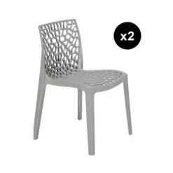3S. X Home Lot De 2 Chaises Design Grise GRUYER
