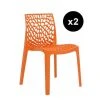 3S. X Home Lot De 2 Chaises Design Orange GRUYER