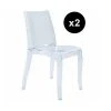 3S. X Home Lot De 2 Chaises Design Transparente Athenes