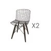 MES Lot De 2 Chaises Industrielles En Métal Et Pieds En Pin