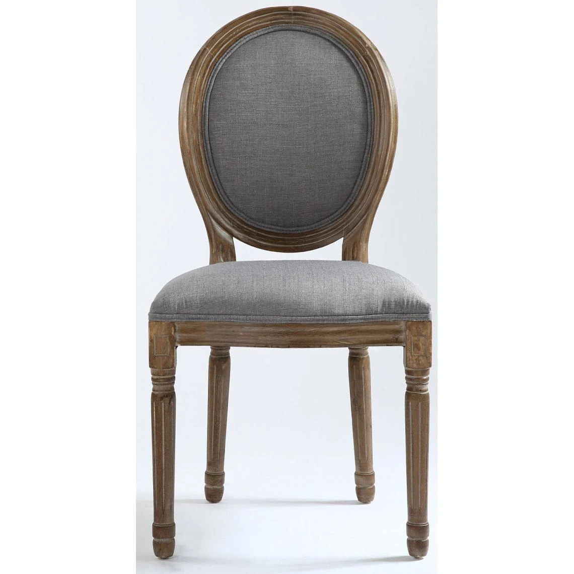 3S. X Home Lot De 2 Chaises Médaillon Tissu Marron Et Gris VERSAILLES 5 3S. X Home Lot De 2 Chaises Médaillon Tissu Marron Et Gris VERSAILLES – Image 5