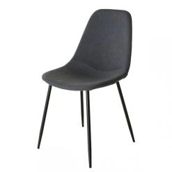 MACABANE Lot De 2 Chaises TOM Tissu Anthracite Pieds Métal -Magasin Joss & Main lot de 2 chaises tom tissu anthracite pieds metal design 3197638 3 1140x1140