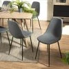 MACABANE Lot De 2 Chaises TOM Tissu Anthracite Pieds Métal