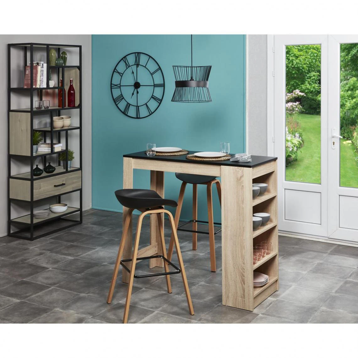 ATHM DESIGN Lot De 2 - Tabouret De Bar ARIANA Noir - Assise Plastique Dur ABS Pied... 2 ATHM DESIGN Lot De 2 - Tabouret De Bar ARIANA Noir - Assise Plastique Dur ABS Pied... – Image 2