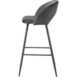 ATHM DESIGN Lot De 2 - Tabouret De Bar DIABOLO Gris - Assise Velours Pieds Metal -Magasin Joss & Main lot de 2 tabouret de bar diabolo gris assise velours pieds metal 11394258 29769214 1140x1140
