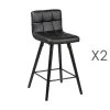 MES Lot De 2 Tabourets De Bar 39x43x91 Cm Noir Et Anthracite - ASTORIA