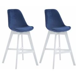 Decoshop26 Lot De 2 Tabourets De Bar Avec Repose-pieds Design Moderne En Velours ...