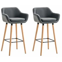Decoshop26 Lot De 2 Tabourets De Bar Chaise Haute Design Scandinave Accoudoirs Et...