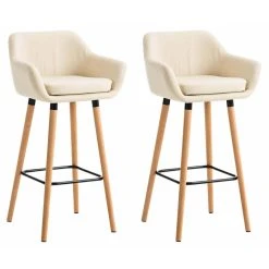 Decoshop26 Lot De 2 Tabourets De Bar Chaise Haute Design Scandinave Accoudoirs Et...