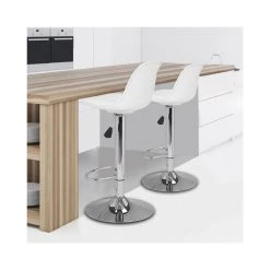 Idmarket Lot De 2 Tabourets De Bar KARL Design Blanc -Magasin Joss & Main lot de 2 tabourets de bar design blanc 4