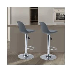 Idmarket Lot De 2 Tabourets De Bar KARL Design Gris -Magasin Joss & Main lot de 2 tabourets de bar design gris karl 3