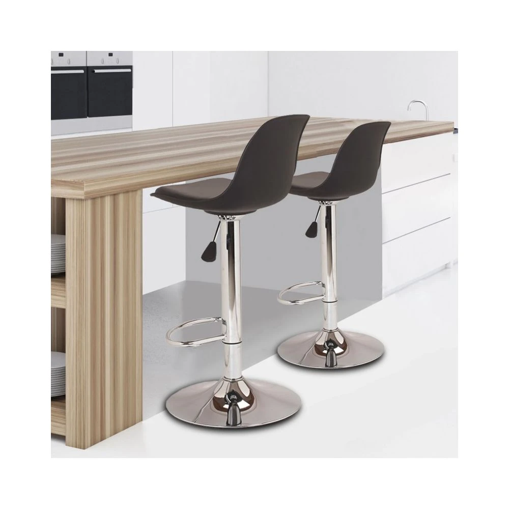 Idmarket Lot De 2 Tabourets De Bar KARL Design Noir 4 Idmarket Lot De 2 Tabourets De Bar KARL Design Noir – Image 4