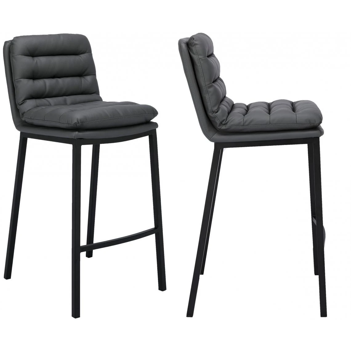 Decoshop26 Lot De 2 Tabourets De Bar En Similicuir Gris Avec Dossier Avec Assise ... 1 Decoshop26 Lot De 2 Tabourets De Bar En Similicuir Gris Avec Dossier Avec Assise ...