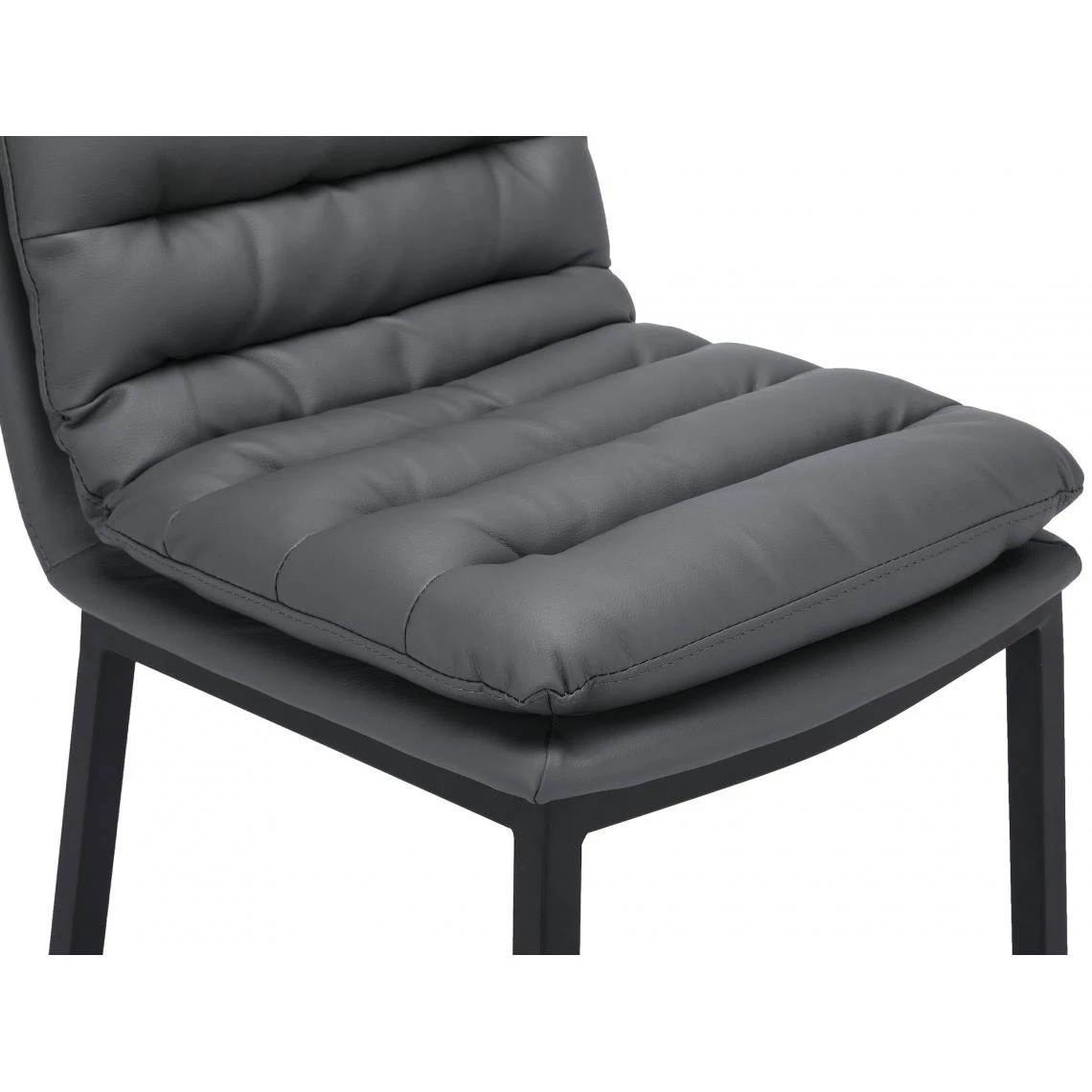 Decoshop26 Lot De 2 Tabourets De Bar En Similicuir Gris Avec Dossier Avec Assise ... 3 Decoshop26 Lot De 2 Tabourets De Bar En Similicuir Gris Avec Dossier Avec Assise ... – Image 3