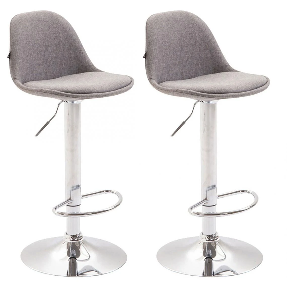 Decoshop26 Lot De 2 Tabourets De Bar En Tissu Gris Et Cadre En Métal Hauteur Ré... 1 Decoshop26 Lot De 2 Tabourets De Bar En Tissu Gris Et Cadre En Métal Hauteur Ré...
