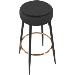 Decoshop26 Lot De 2 Tabourets De Bar En Tissu Velours Noir Cadre En Métal Avec R... -Magasin Joss & Main lot de 2 tabourets de bar en tissu velours noir cadre en metal avec repose pieds tdb09217 10284034 26548010 1140x1140