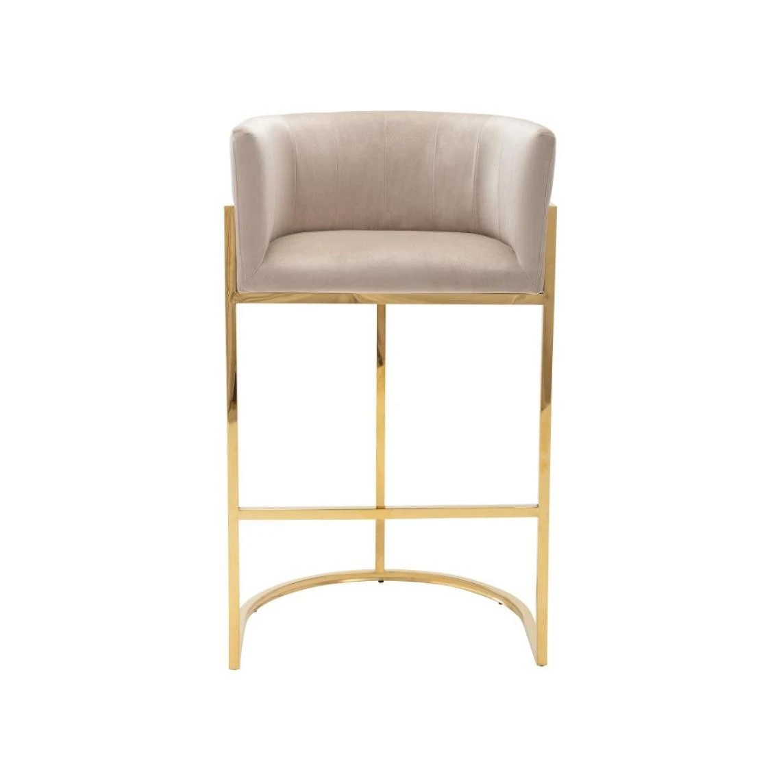 Vente-unique Lot De 2 Tabourets De Bar En Velours Et Acier Inoxydable - Beige Et Do... 3 Vente-unique Lot De 2 Tabourets De Bar En Velours Et Acier Inoxydable - Beige Et Do... – Image 3