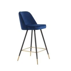 Baita Lot De 2 Tabourets De Bar Eugene - Velours Bleu Avec Pieds Noirs Et Do... -Magasin Joss & Main lot de 2 tabourets de bar eugene velours bleu avec pieds noirs et dores hauteur dassise 72 cm 12070258 31995646 1140x1140