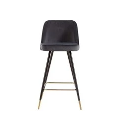 Baita Lot De 2 Tabourets De Bar Eugene - Velours Gris Avec Pieds Noirs Et Do... -Magasin Joss & Main lot de 2 tabourets de bar eugene velours gris avec pieds noirs et dores hauteur dassise 72 cm 12070278 31995720 1140x1140