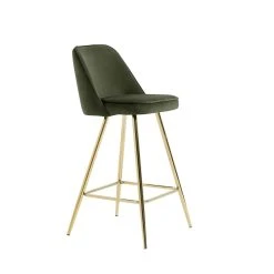 Baita Lot De 2 Tabourets De Bar Eugene - Velours Kaki Et Pieds Dorés - Haut... -Magasin Joss & Main lot de 2 tabourets de bar eugene velours kaki et pieds dores hauteur dassise 72 cm 12070294 31995782 1140x1140