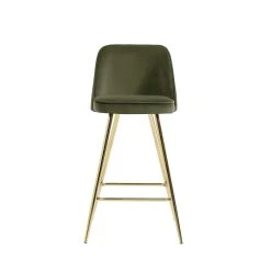 Baita Lot De 2 Tabourets De Bar Eugene - Velours Kaki Et Pieds Dorés - Haut... -Magasin Joss & Main lot de 2 tabourets de bar eugene velours kaki et pieds dores hauteur dassise 72 cm 12070294 31995784 1140x1140